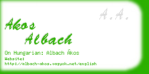 akos albach business card